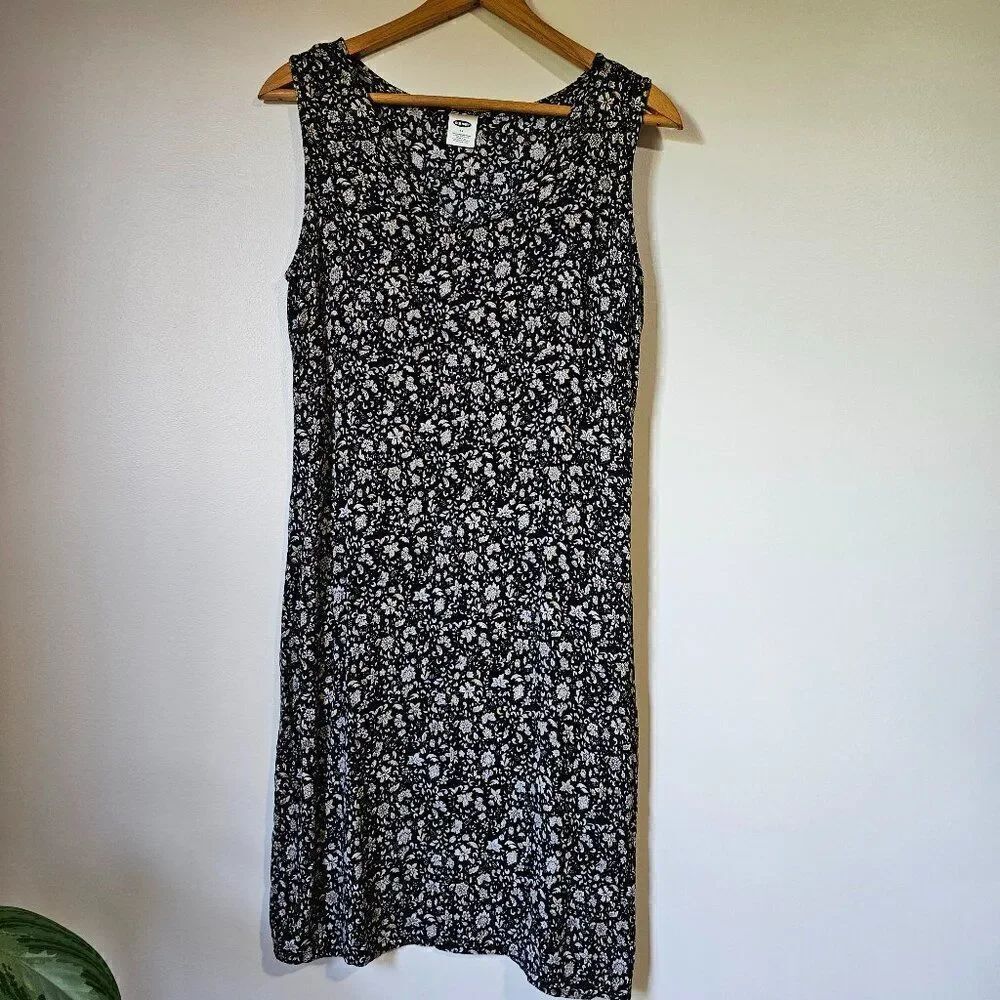 EUC OLD NAVY VINTAGE STYLE FLORAL V NECK DRESS SIZE 12 / L